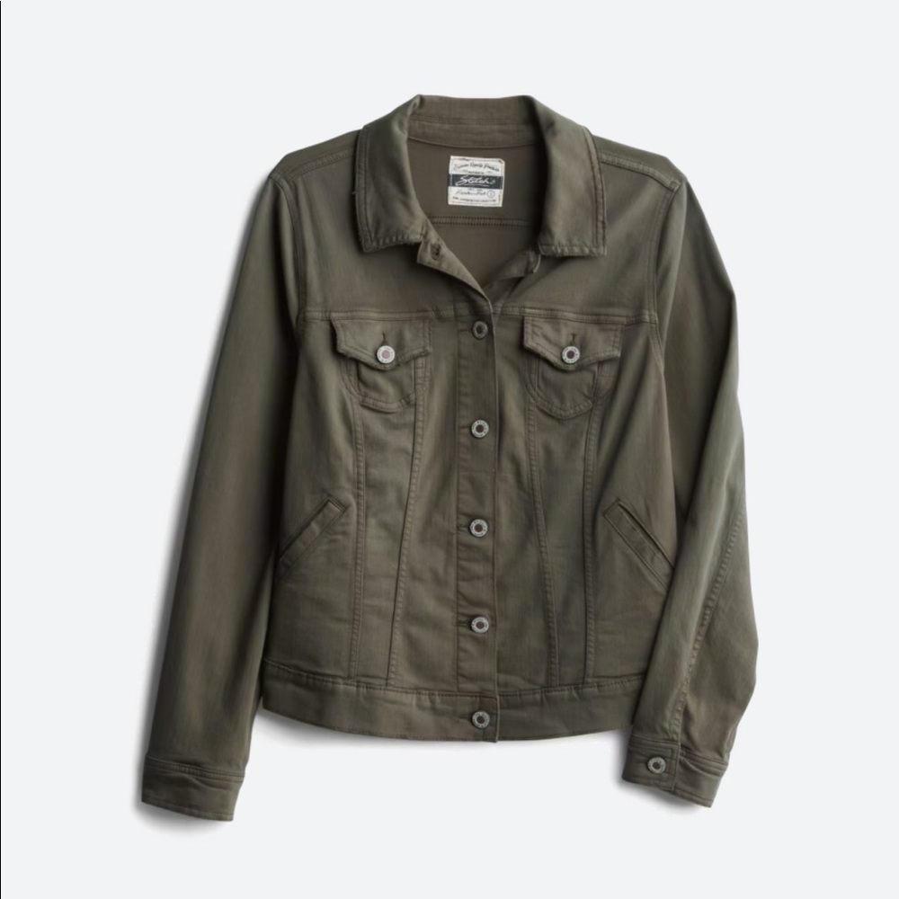 Olive denim jacket - like new, worn once
